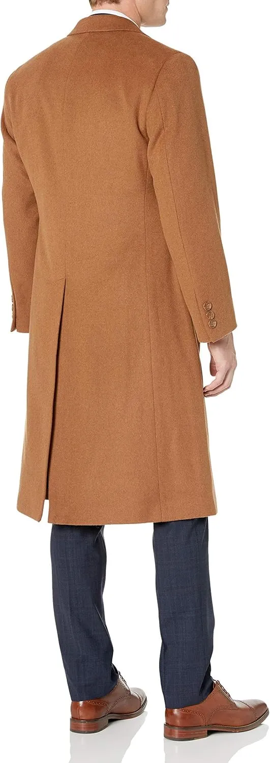 Adam Baker Men's Single Breasted Luxury Wool Full Length Topcoat - Available in Colors