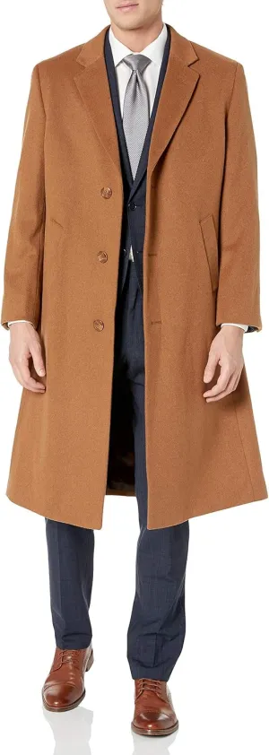 Adam Baker Men's Single Breasted Luxury Wool Full Length Topcoat - Available in Colors