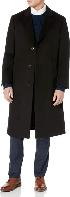 Adam Baker Men's Single Breasted Luxury Wool Full Length Topcoat - Available in Colors