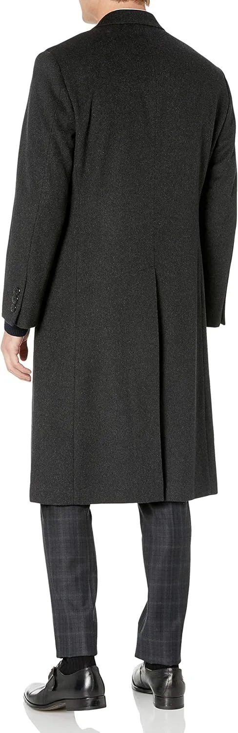 Adam Baker Men's Single Breasted Luxury Wool Full Length Topcoat - Available in Colors