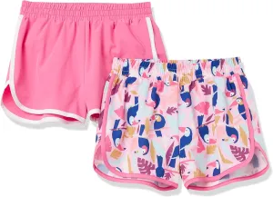 Amazon Essentials Girls and Toddlers' Active Running Short, Pack of 2