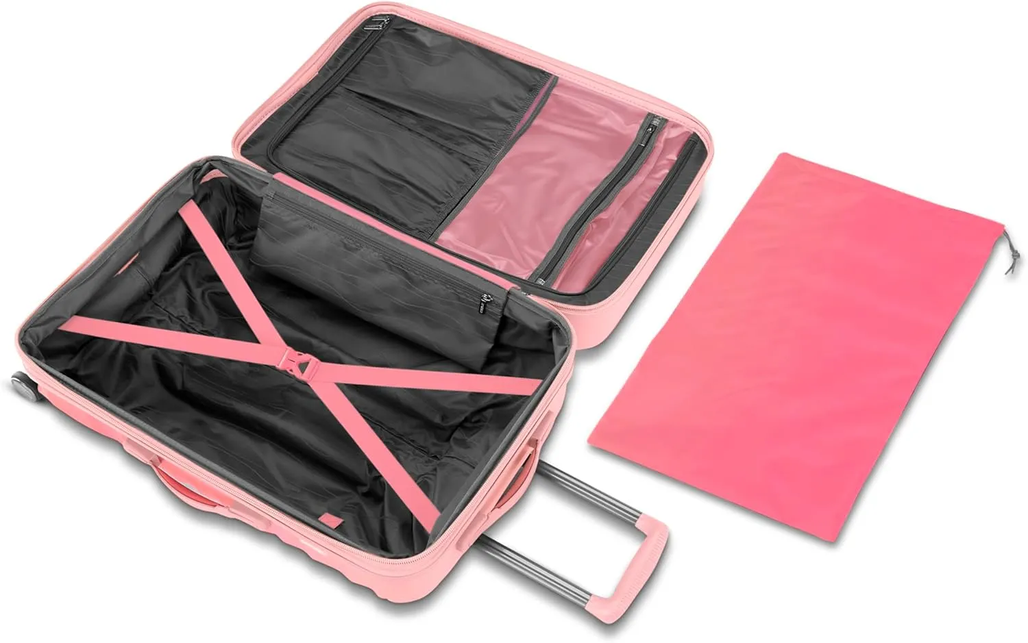 American Tourister Cascade Hardside Luggage with Spinner Wheels, 2PC SET 20/24, Dynamic Pink