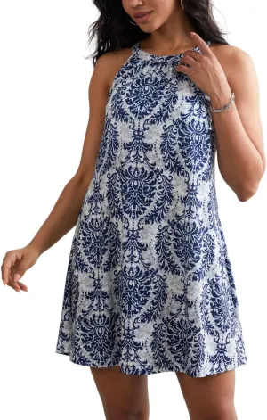 ANYFITTING Summer Dress with Built in Bra Casual Beach Sundress Flowy Halter Mini Short Dresses for Women 2025
