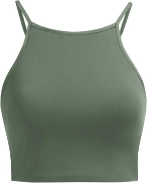 Aqua Eve Women's Sport Bra Bikini Tops Racerback Swimsuit High Neck Bathing Suit Crop Swim Tops Only No Bottom