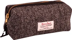Bags Ltd Travel Pouch Bag, Black & White Herringbone Tweed, 20cm