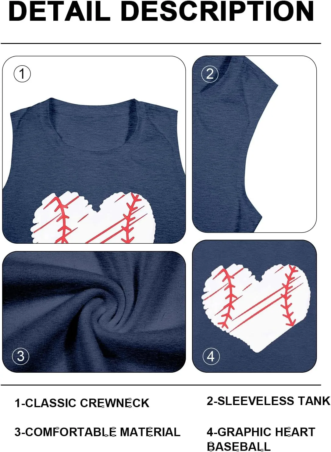 Baseball Tank Tops for Women Baseball Mom Shirt Baseball Heart Graphic Tee Game Day Gifts Casual Short Sleeve Tops