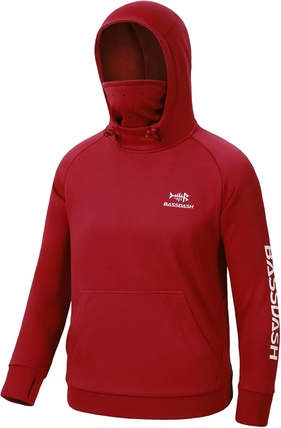 BASSDASH Youth Fishing Fleece Hoodie with Mask Water Resistant Kids Performance Sweatshirt FS18Y