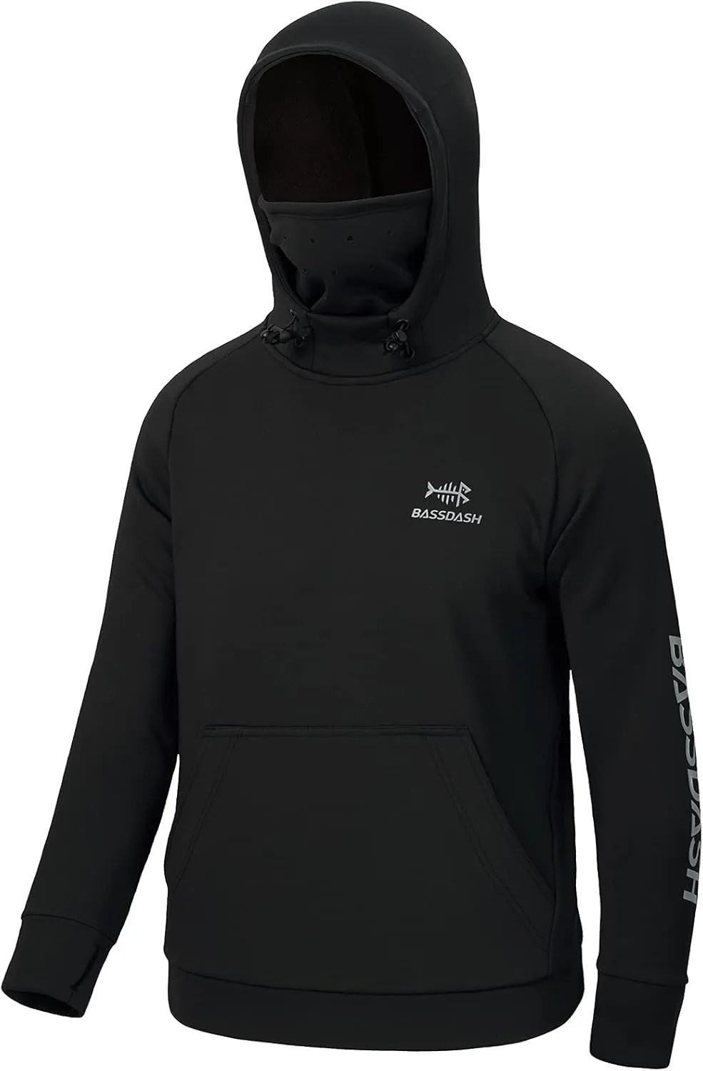 BASSDASH Youth Fishing Fleece Hoodie with Mask Water Resistant Kids Performance Sweatshirt FS18Y
