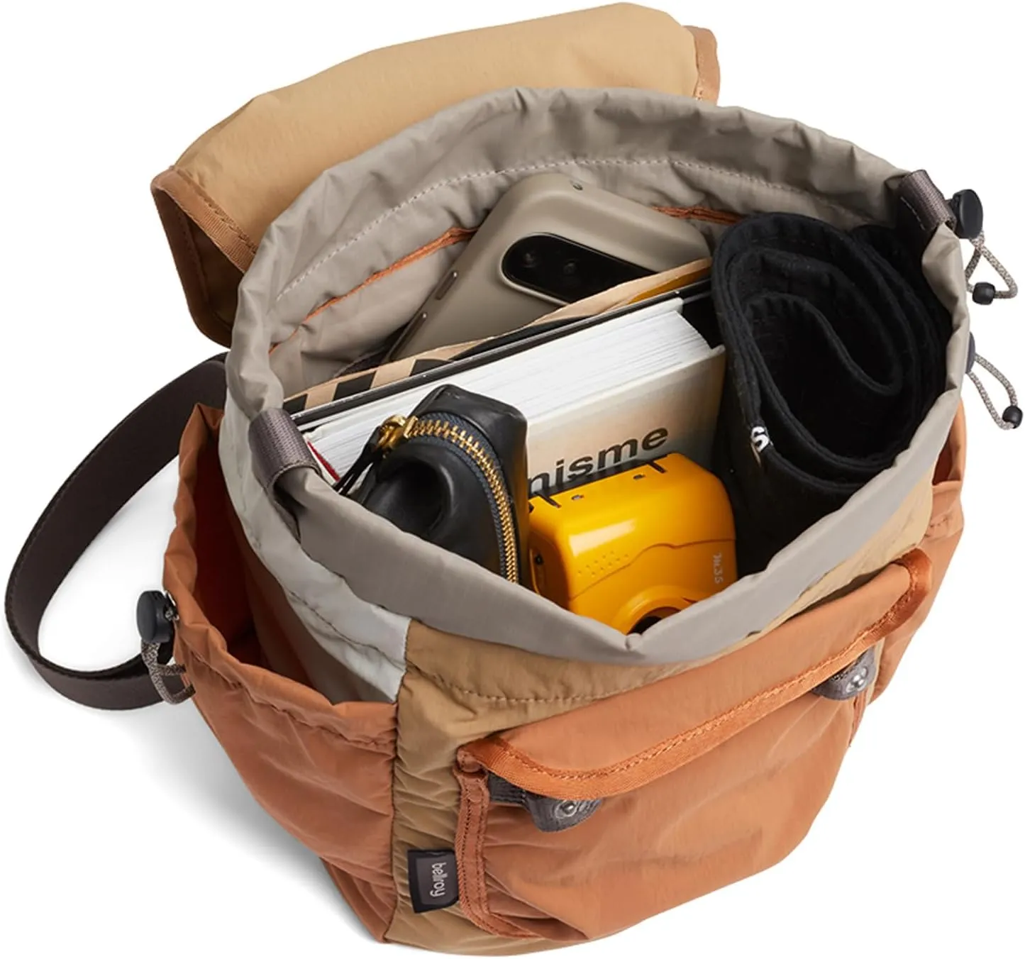 Bellroy Cinch Minipack (lightweight 9 liter backpack with external organization and adjustable shoulder straps) - SandDune