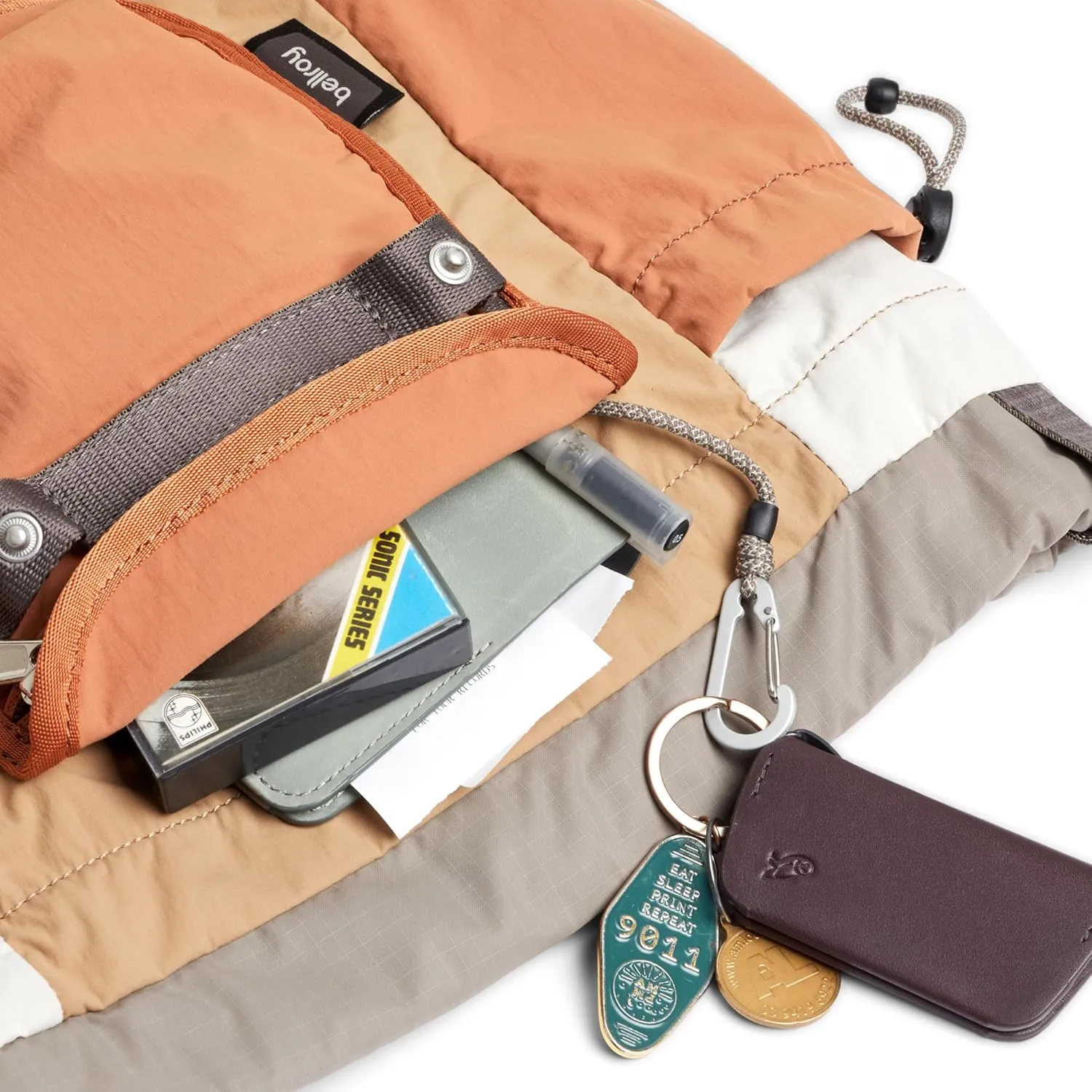 Bellroy Cinch Minipack (lightweight 9 liter backpack with external organization and adjustable shoulder straps) - SandDune