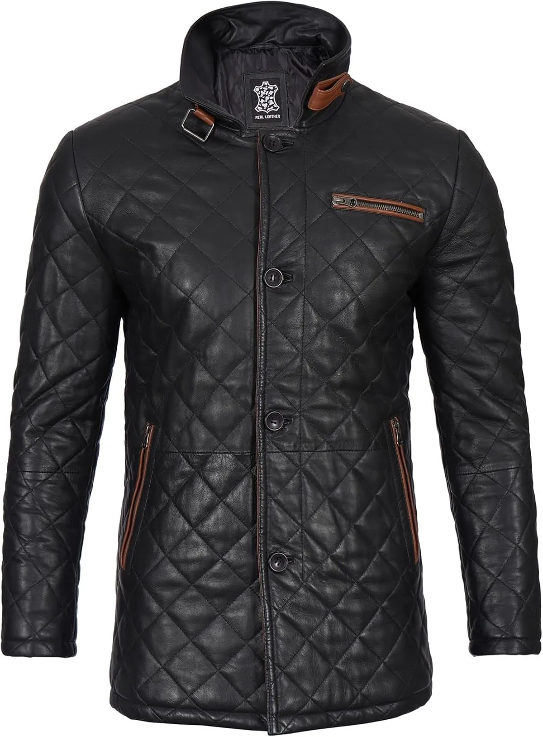 Blingsoul Leather Coats for Men - Vintage Style Long Leather Jacket Men