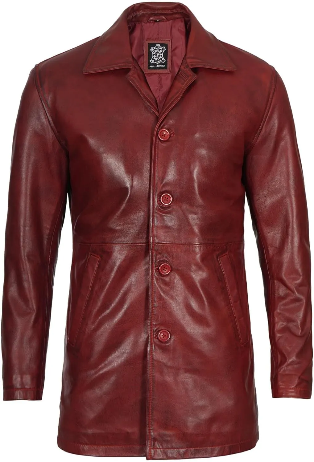 Blingsoul Leather Coats for Men - Vintage Style Long Leather Jacket Men