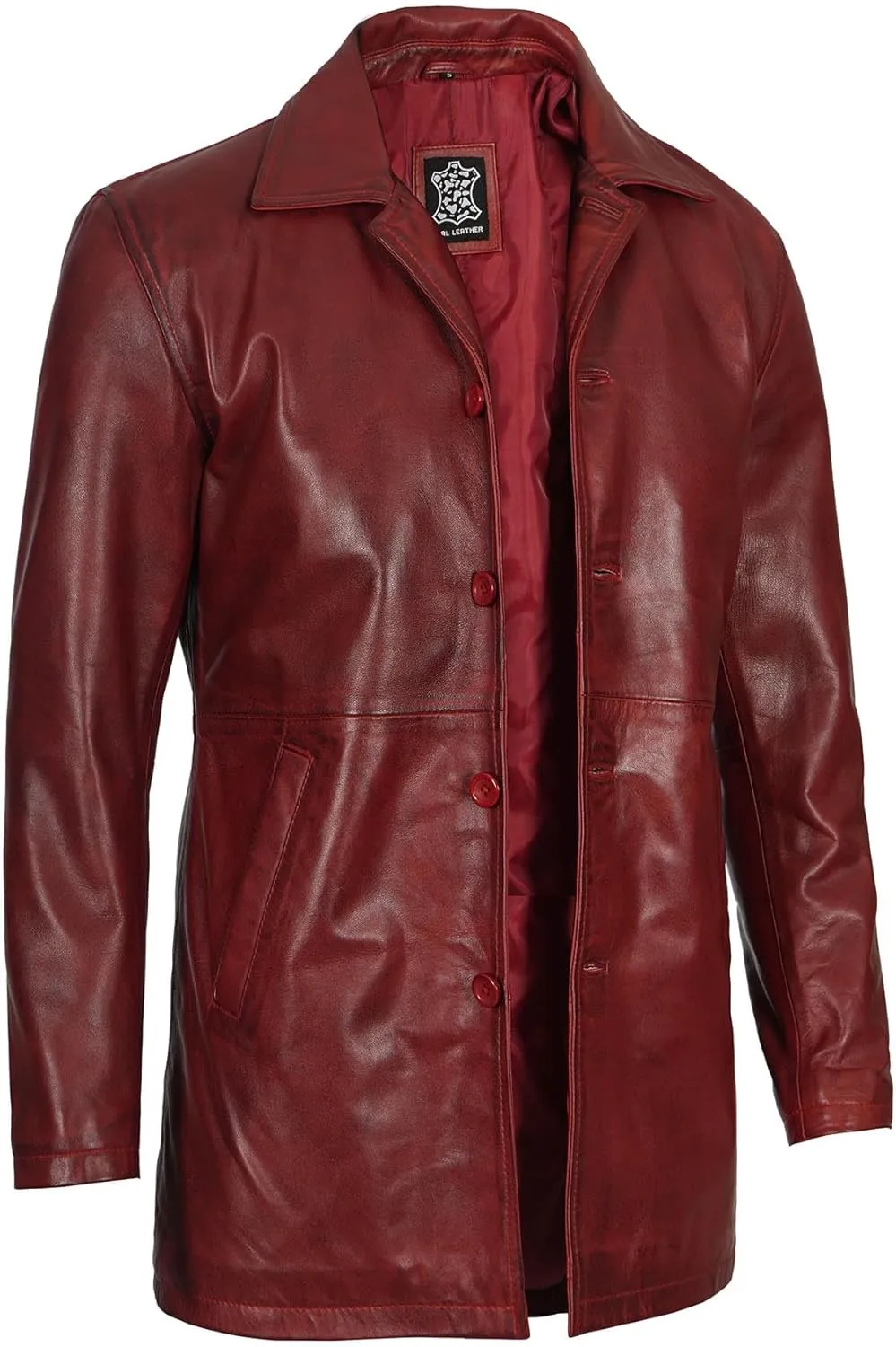 Blingsoul Leather Coats for Men - Vintage Style Long Leather Jacket Men