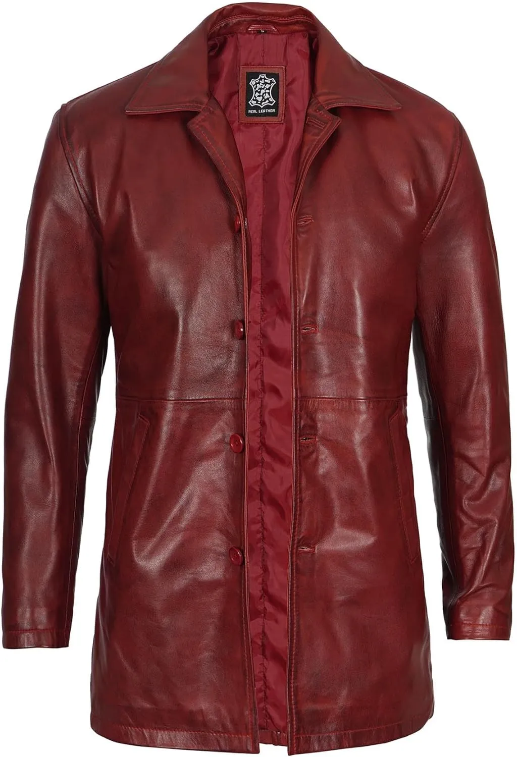 Blingsoul Leather Coats for Men - Vintage Style Long Leather Jacket Men