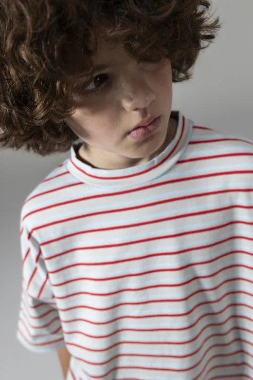 Boxy T-Shirt Cherry Stripe