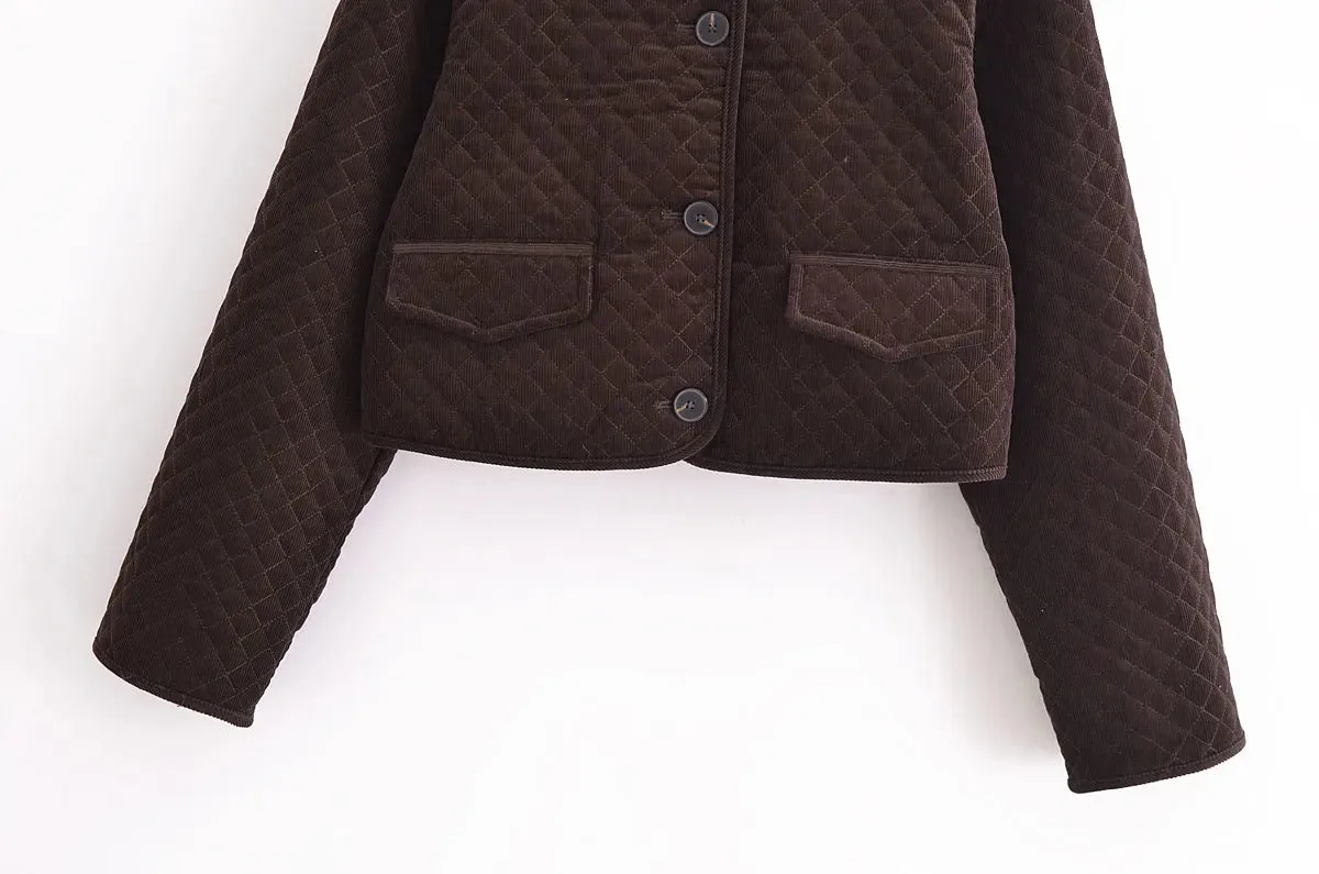 Brown Quilted Overshirt