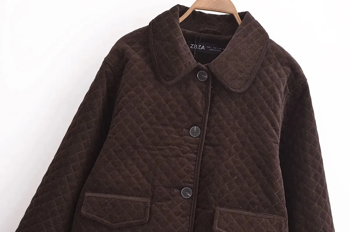 Brown Quilted Overshirt