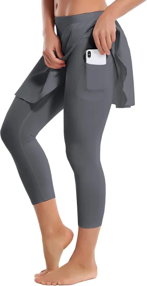 BUBBLELIME 19"/26" XXS-XL Women's UPF 50  Adjustable Running Skort with Leggings Pockets Active Sport Golf Tennis Skirt