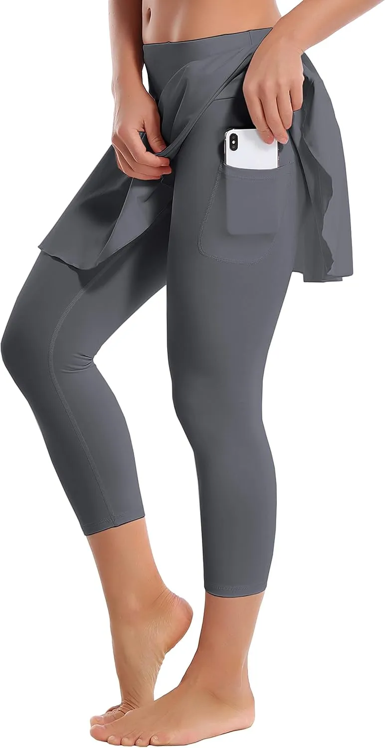 BUBBLELIME 19"/26" XXS-XL Women's UPF 50  Adjustable Running Skort with Leggings Pockets Active Sport Golf Tennis Skirt