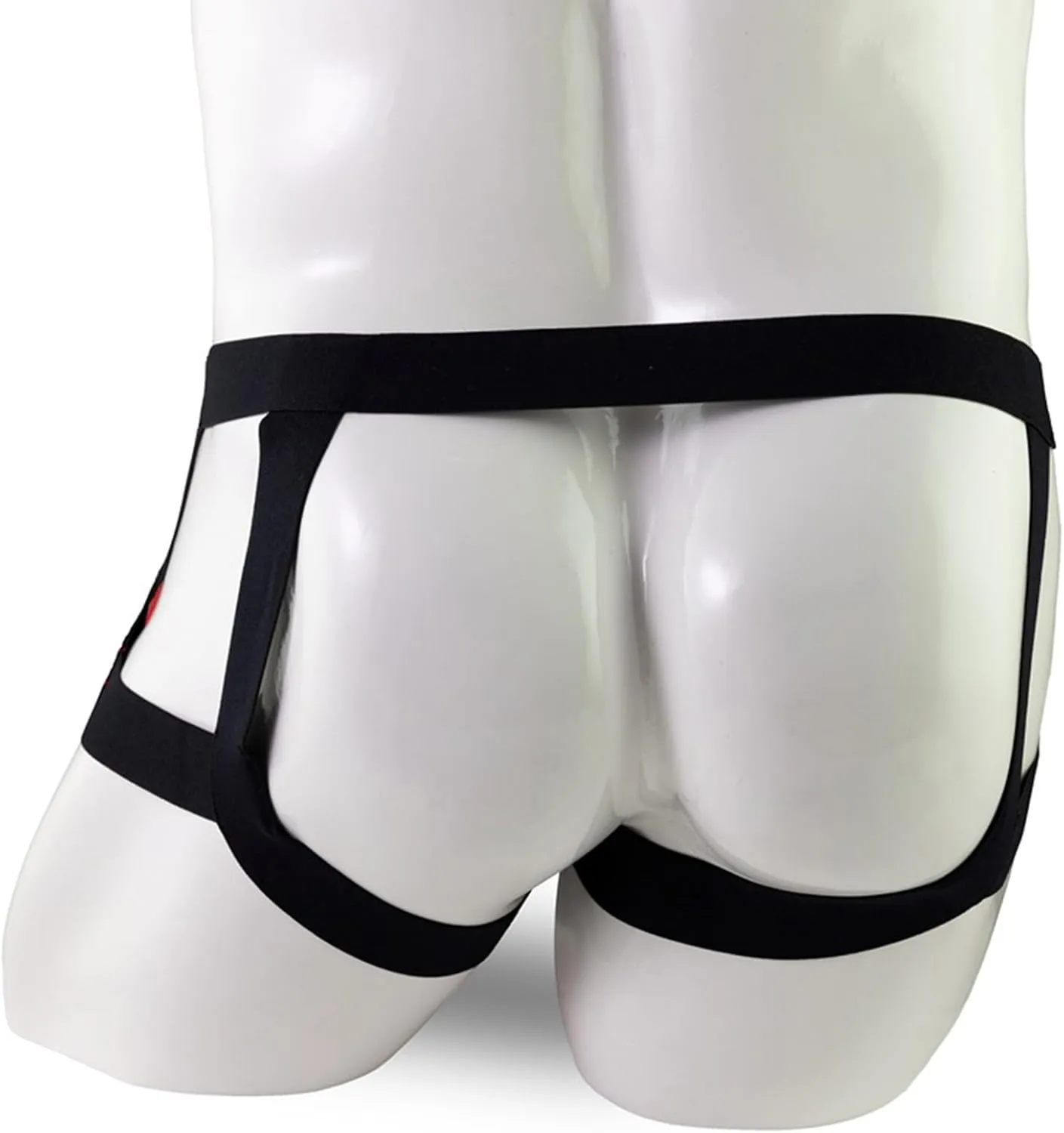 Bulge Pouch Boxer Briefs for Men Faux Leather Patchwork Mesh Boyshorts Sexy Cutout Breathable Bikini Low Waist Panties