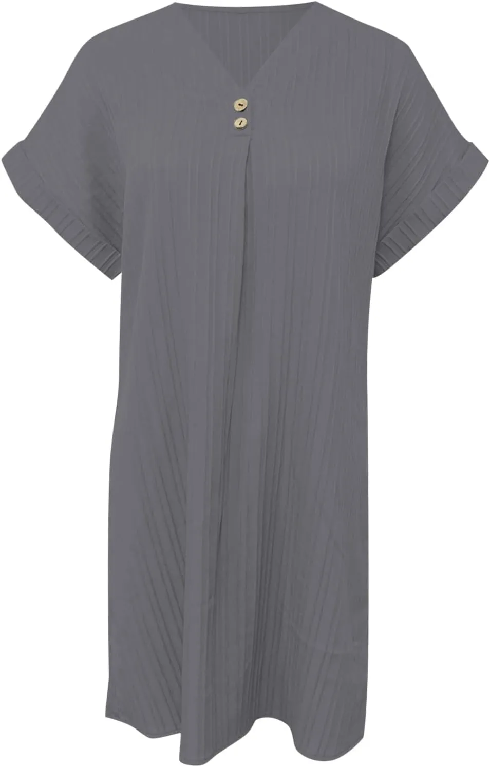 Button Down Dress for Women 2025 V Neck Mini Summer Dress Casual Short Sleeve Beach Vacation Dresses Resort Wear