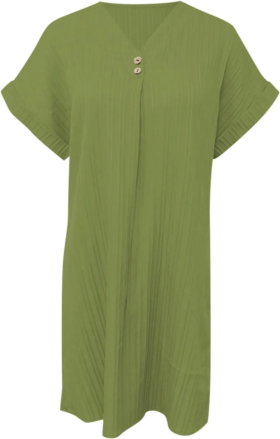 Button Down Dress for Women 2025 V Neck Mini Summer Dress Casual Short Sleeve Beach Vacation Dresses Resort Wear