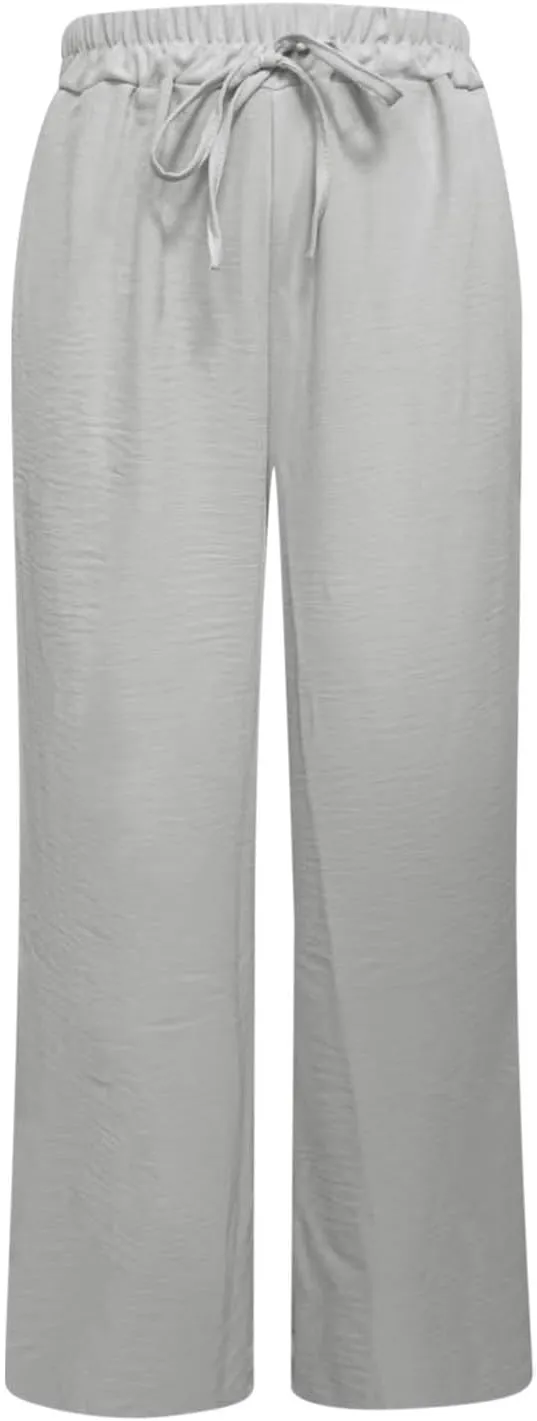 Casual Wide Leg Pants for Women Elastic High Waist Breathable Palazzo Pants Baggy Drawstring Comfy Ice Silk Trousers