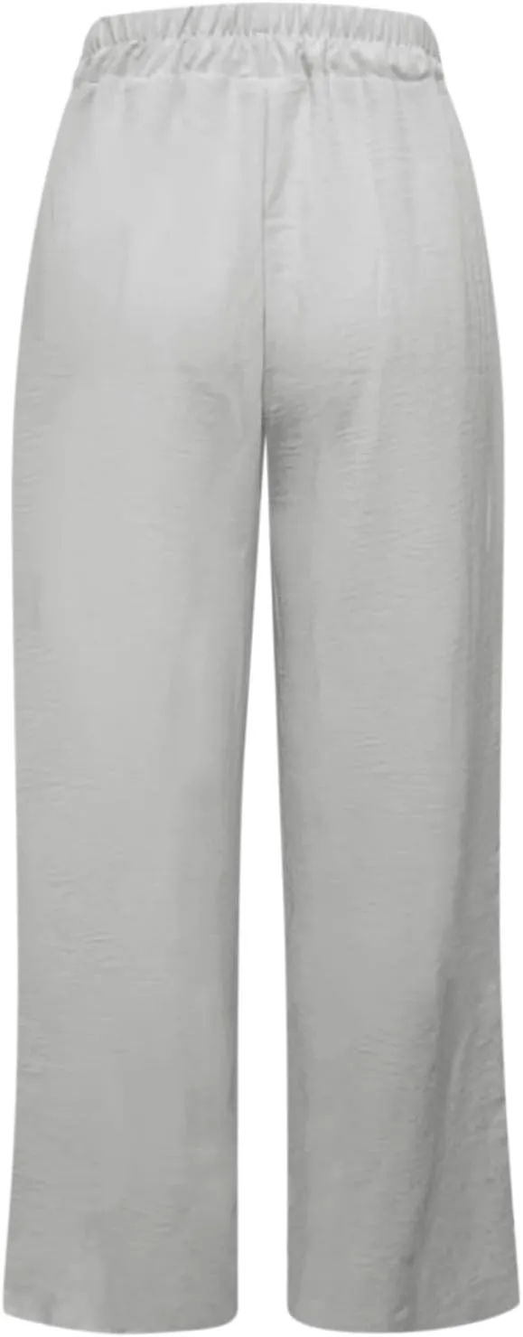 Casual Wide Leg Pants for Women Elastic High Waist Breathable Palazzo Pants Baggy Drawstring Comfy Ice Silk Trousers