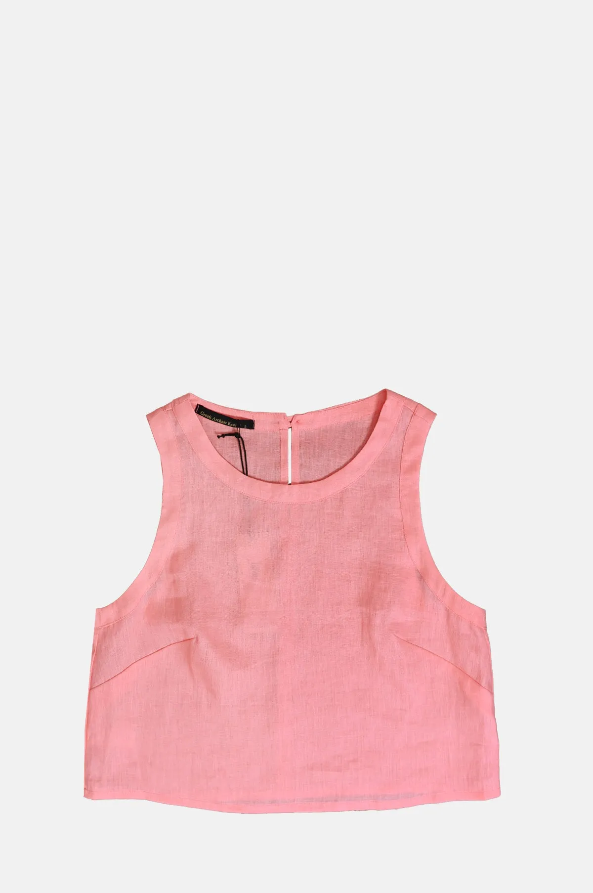 Classic Linen Sleeveless Top Coral