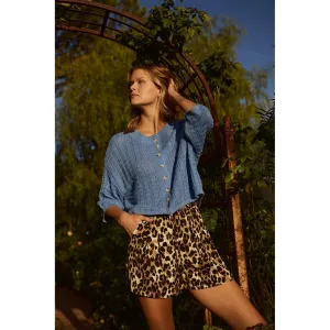 Coastal Textured Button-Up Knit Sweater