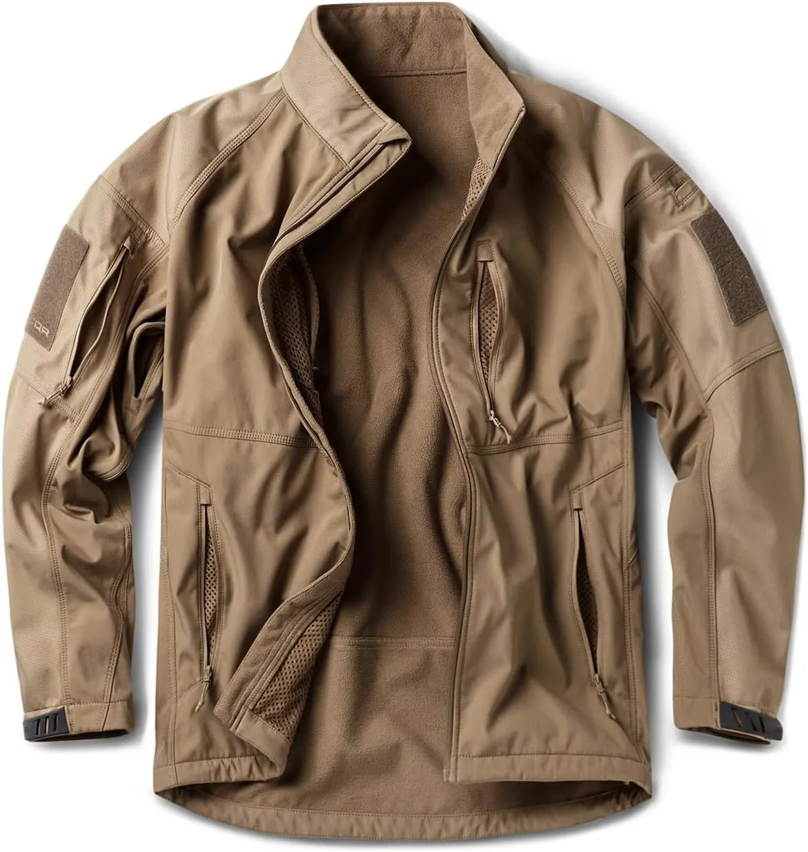 CQR Men's Fleece Lined Tactical Softshell Jackets, Lightweight Water Resistant Hunting Hiking Jacket, Winter Outdoor Jacket