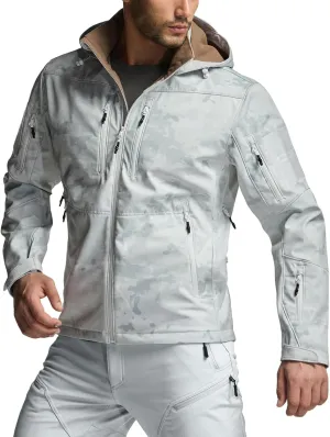 CQR Men's Fleece Lined Tactical Softshell Jackets, Lightweight Water Resistant Hunting Hiking Jacket, Winter Outdoor Jacket