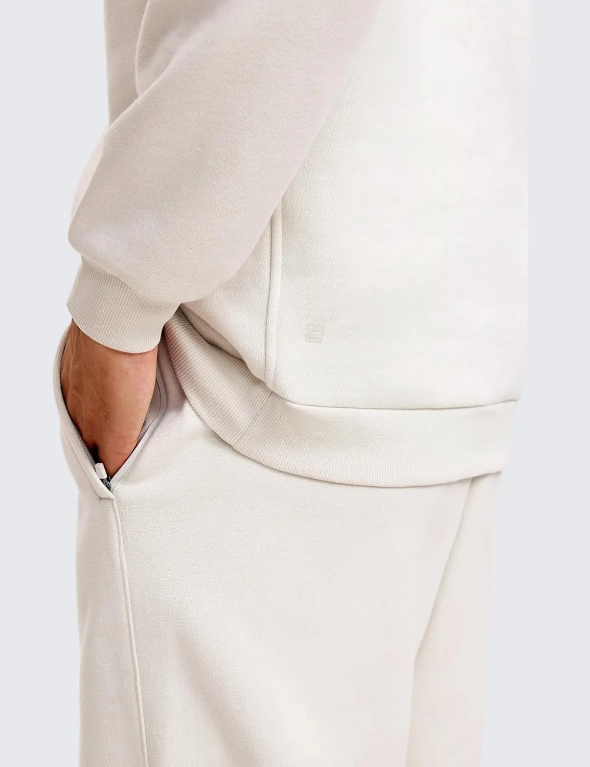 CRZ YOGA Fleece Lined Half Zip Sweatshirts for Men Mock Neck Pullover Sweat Shirts Casual Workout Daily Sweaters