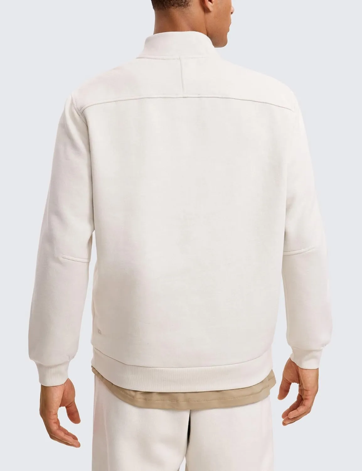 CRZ YOGA Fleece Lined Half Zip Sweatshirts for Men Mock Neck Pullover Sweat Shirts Casual Workout Daily Sweaters