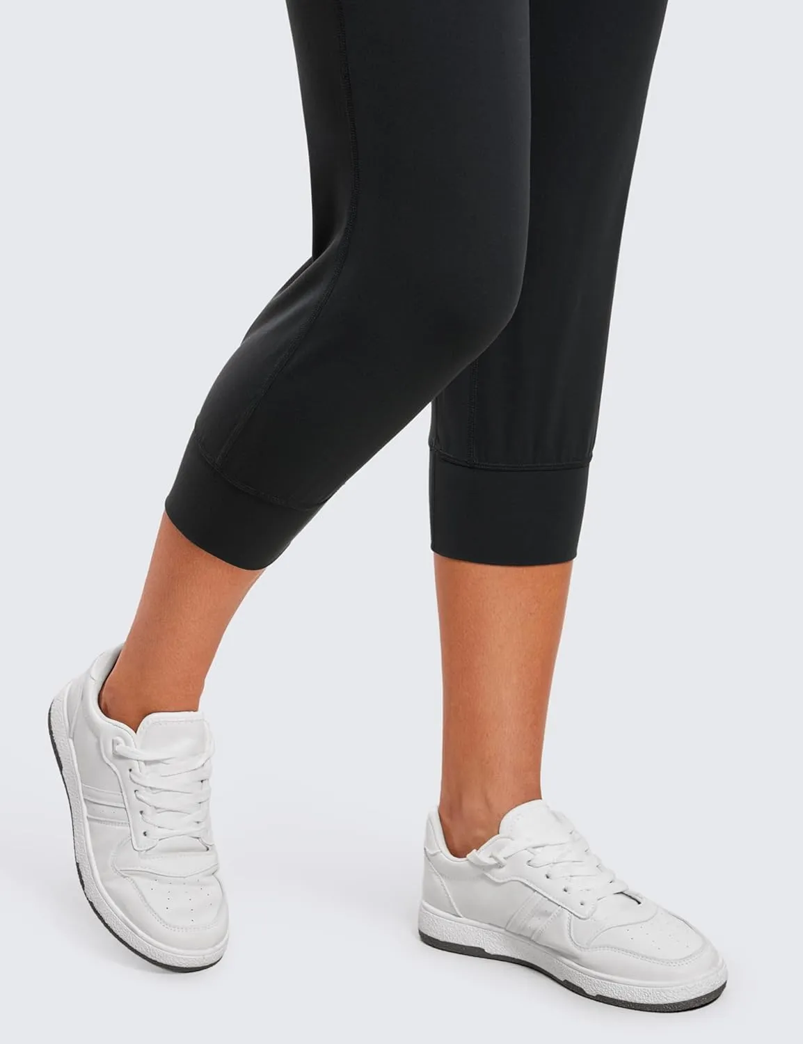 CRZ YOGA Womens Butterluxe High Waist Cropped Joggers 23" - Lounge Workout Leggings Yoga Capris Pants Pockets Buttery Soft