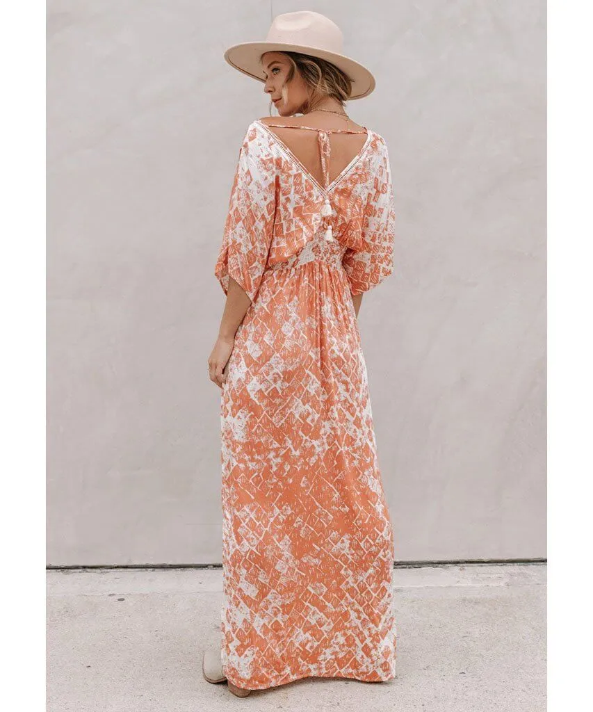 Desert Island Kimono Dress Terra Combo