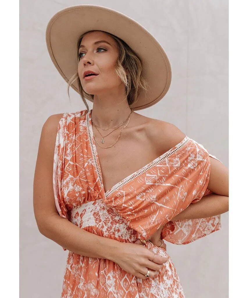 Desert Island Kimono Dress Terra Combo
