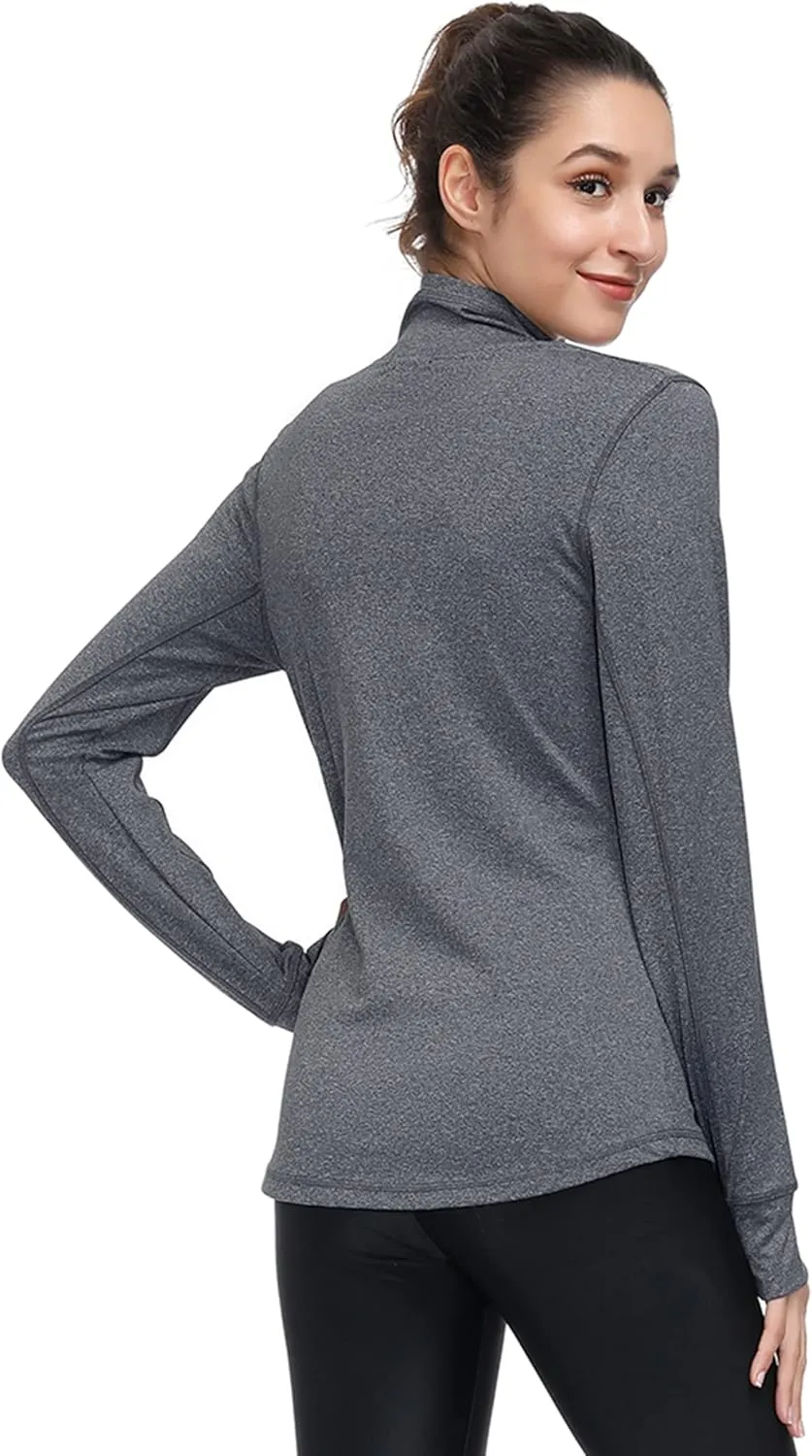 Dolcevida Womens Sports Jackets Zip Up Workout Yoga Jacket with Pockets