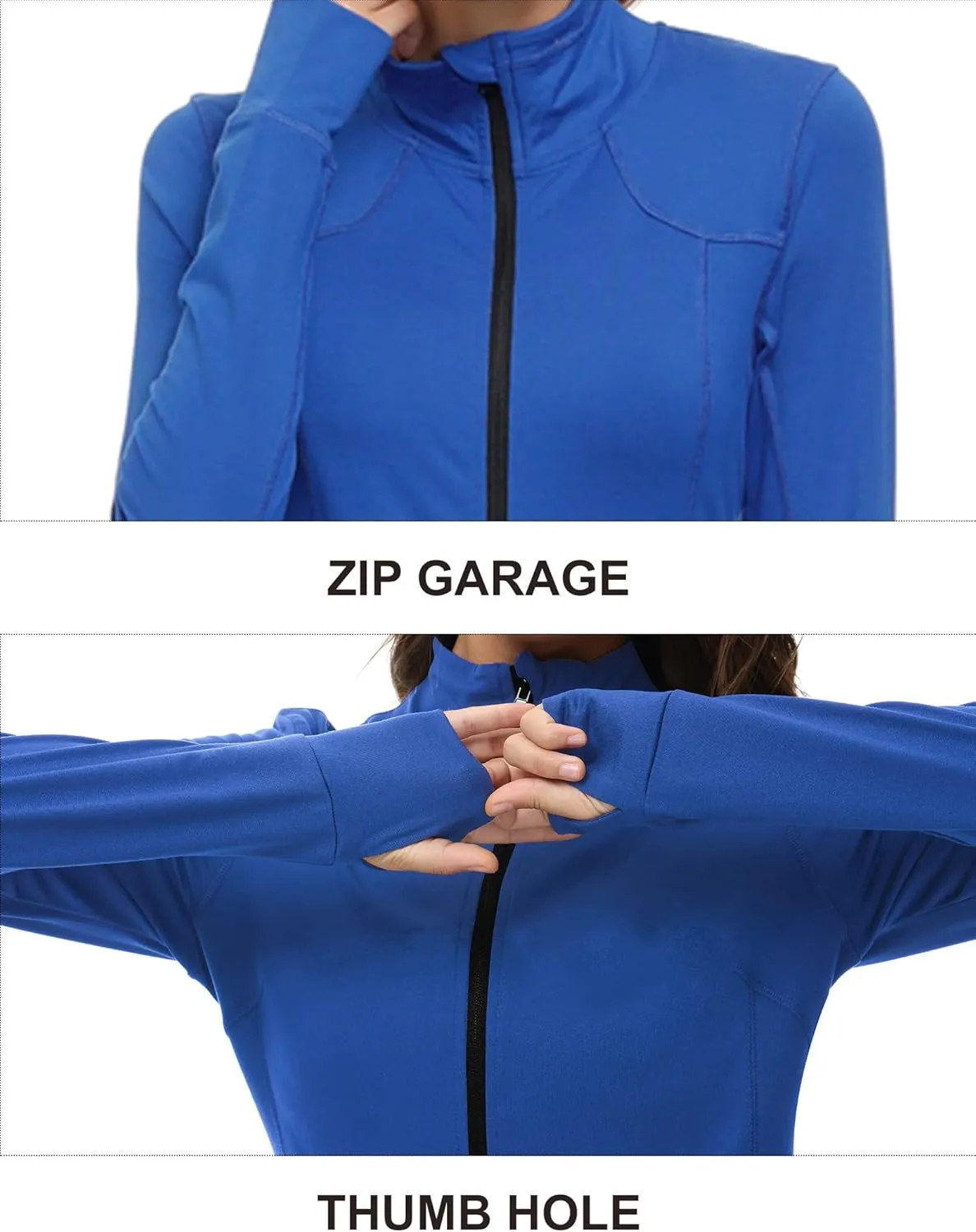 Dolcevida Womens Sports Jackets Zip Up Workout Yoga Jacket with Pockets