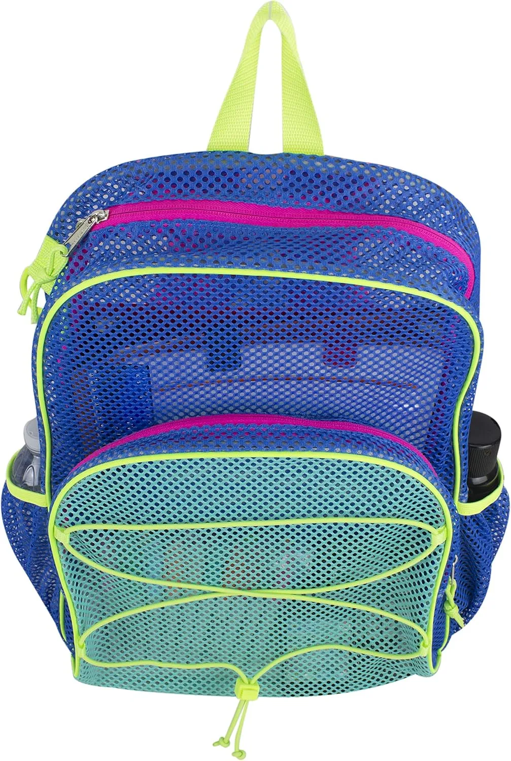 Eastsport DYB New Mesh Hiking Backpack Lightweight Bungee See Through for Travel, College, Swim, Gym Bag, 17.5 x 12.5 x 5.5 Inches Dynamic Blue Pink