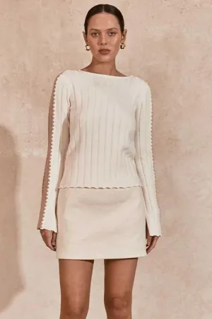 Eli Knit Top White/Natural