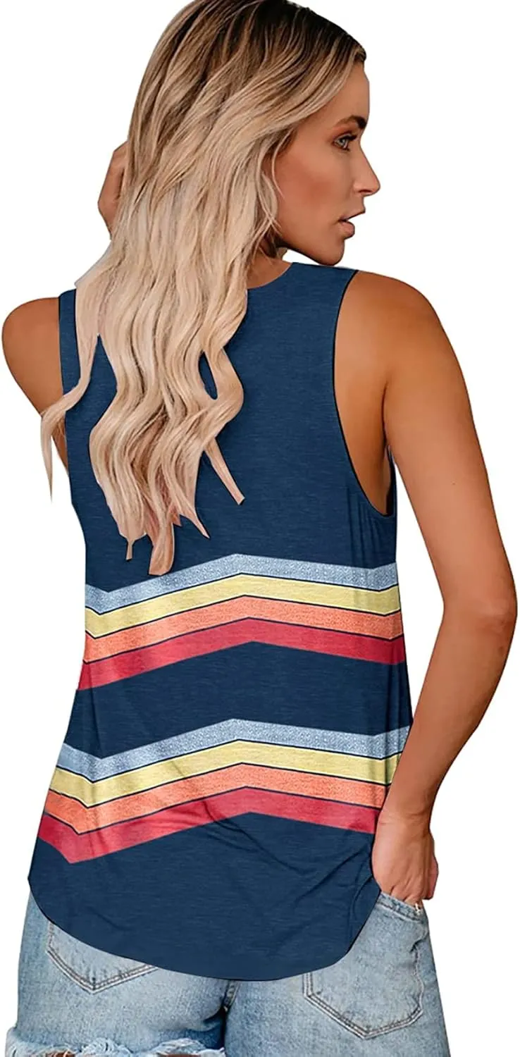 ETCYY Women's Sleeveless V Neck Tank Tops Summer Trendy 2025 Causal Cute Printed Loose Fit Workout Athletic Yoga Shirts