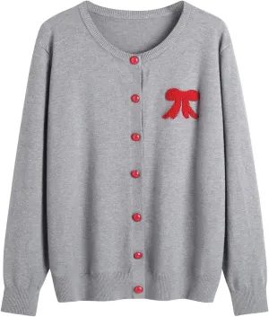 Fall Sweaters for Women Button Down Crew Neck Pullover Cardigan Long Sleeve Casual Outwear Coats 2024 Fall Winter