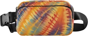 Fanny Pack for Men Women Waterproof Sports Waist Bag Pack Crossbody Belt Bag with Adjustable Strap for Travel Walking Running Hiking Cycling Dynamic Watercolor Tiedye Pattern