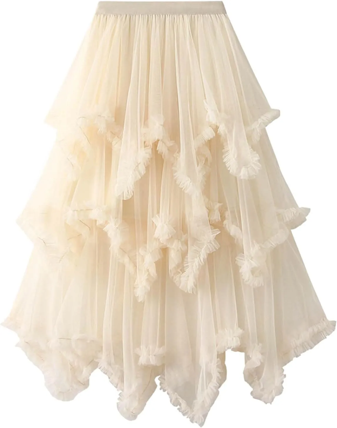 Flowy Skirt for Women Spring Elastic Women Mesh Solid Skirt A Line Color Waist Long Skirt High Skirt Womens