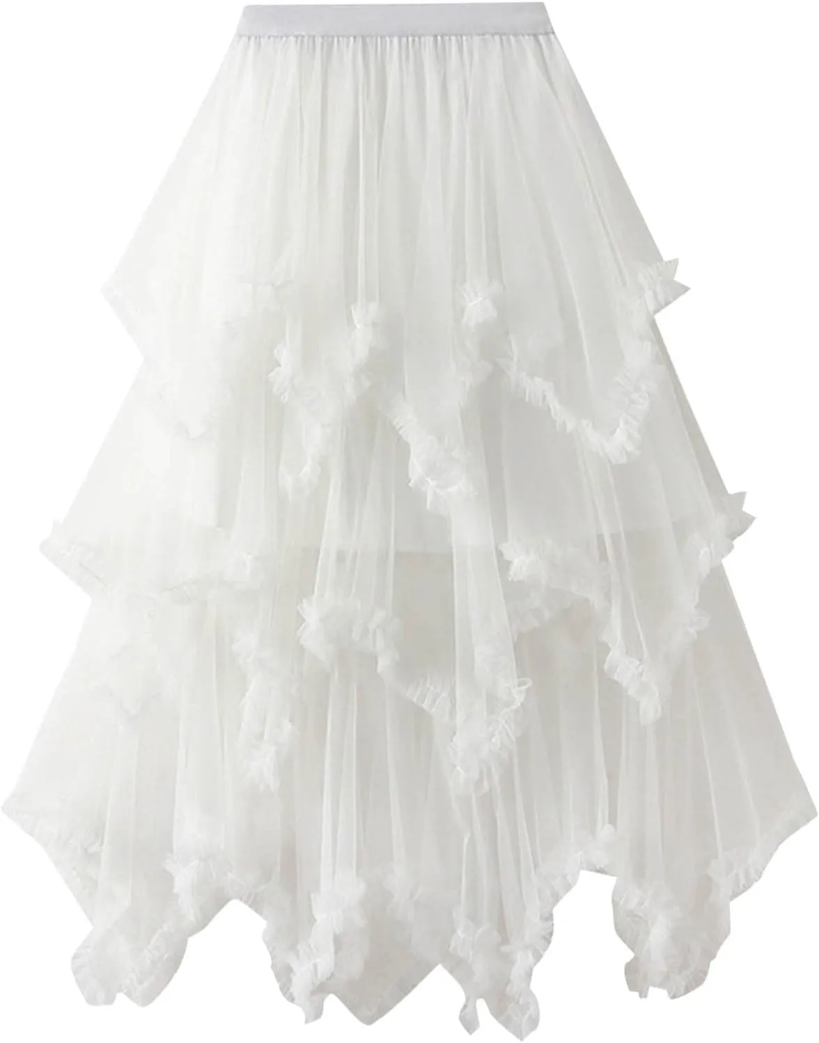 Flowy Skirt for Women Spring Elastic Women Mesh Solid Skirt A Line Color Waist Long Skirt High Skirt Womens