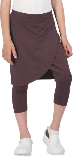Girls High Elastic Waist Capri Pants Kids Cute Active Golf Tennis Skorts Leggings Skirts Trousers