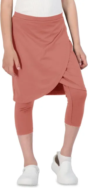 Girls High Elastic Waist Capri Pants Kids Cute Active Golf Tennis Skorts Leggings Skirts Trousers