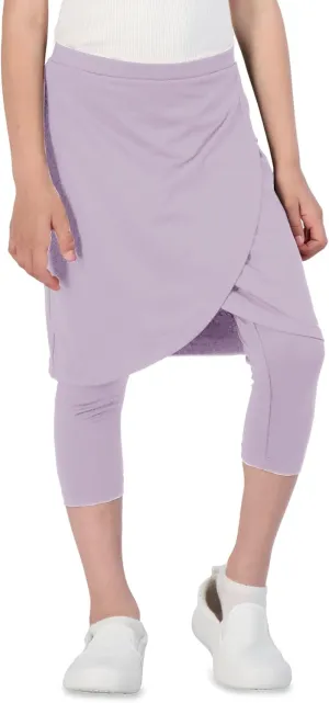 Girls High Elastic Waist Capri Pants Kids Cute Active Golf Tennis Skorts Leggings Skirts Trousers