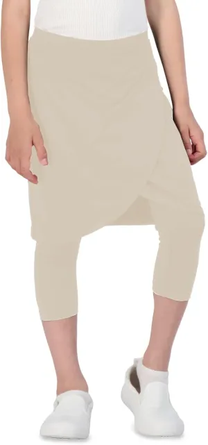 Girls High Elastic Waist Capri Pants Kids Cute Active Golf Tennis Skorts Leggings Skirts Trousers